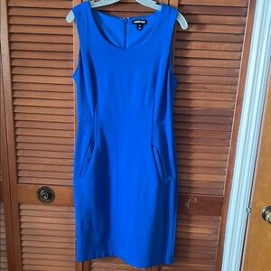 Lands' End Blue Sleeveless Knee Length Dress